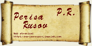 Periša Rusov vizit kartica